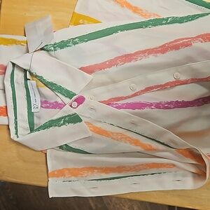 New York & Company Colorful Striped Dress Shirt